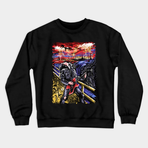 The Guitar Scream Crewneck Sweatshirt by Zascanauta